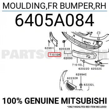 Mercedes Colt Ön Tampon Bandı Astarlı Sağ 2004- (Oem No:  6405A084)
