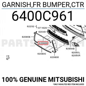 Mitsubishi Outlander/Asx Ön Tampon Bandı Nikelaj Üst 2010- (Oem No:  6400C961)