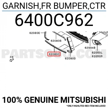Mitsubishi Outlander/Asx Ön Tampon Bandı Nikelaj Alt 2010- (Oem No:  6400C962)