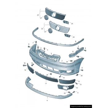 Volkswagen Polo Ön Tampon Bandı Astarlı 1999- -2001  (Oem No:  6N0807720Agru)