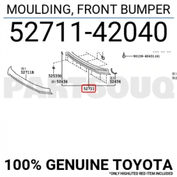 Toyota Rav 4 Ön Tampon Bandı Nikelaj Orta 2012- (Oem No:  5271142040)