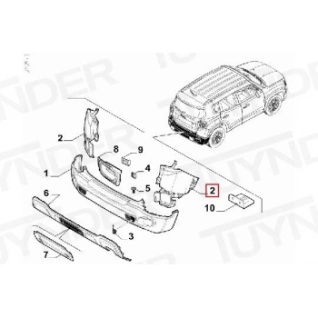 Jeep Renegade Arka Tampon Astarlı Sağ 2013- (Oem No:  735684333)