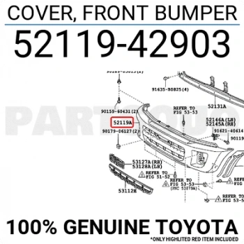 Toyota Rav 4 Ön Tampon Astarlı Sis Kapak Delikli 2001-2002 (Oem No:  5211942903)