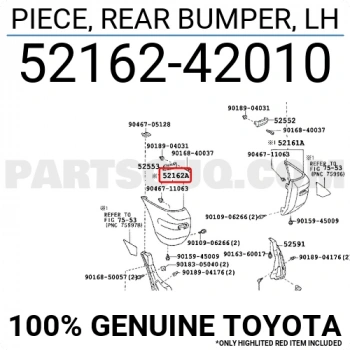 Toyota Rav 4 Arka Tampon Köşe 2 Kapı Sol 1994-1997 (Oem No:  5216242010)