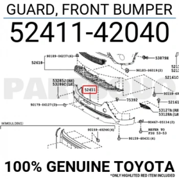 Toyota Rav 4 Ön Tampon Desenli Alt 2012- (Oem No:  5241142040)