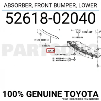 Toyota Auris Ön Tampon Alt Koruma Plastiği 2012-  (Oem No:  5261802040)