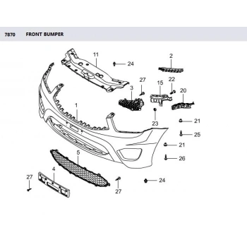 Ssangyong Korando Sport Ön Tampon Orta Panjurlu 2012-2017 (Oem No:  7871332501)