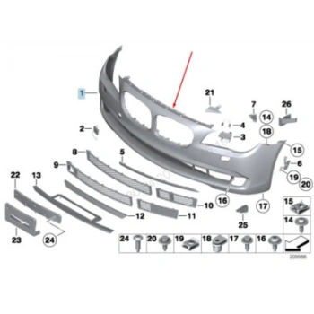 Bmw 7 Serisi Ön Tampon Sensör Delikli Astarlı 2009- - (Oem No:  51117210879)