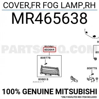 Mitsubishi Galant Ön Tampon Sis Far Kapağı Sağ 1998- (Oem No:  Mr465638)