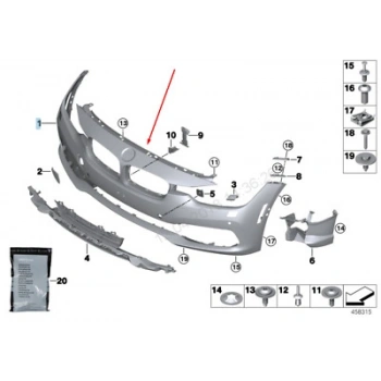 Bmw 3 Serisi Ön Tampon Far Yıkama Delikli Ast15 (Oem No:  51117445094)