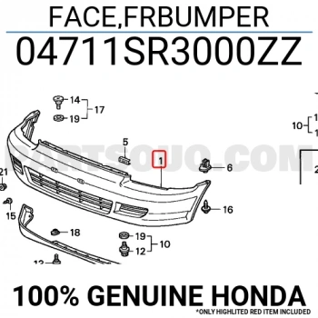 Honda Civic Ön Tampon Hatcback 1993--1995 (Oem No:  04711Sr3000Zz)