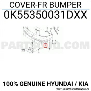 Kia Carnival Ön Tampon 2002-2006 (Oem No:  0K55350031Dxx)