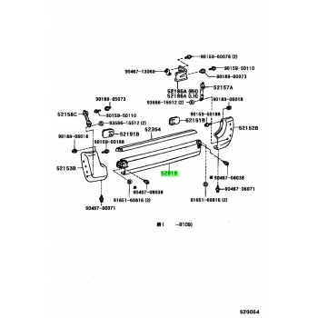 Toyota Hiace Arka tampon Orta Komple Demir 1989-1995 (Oem No:  5201995J31)