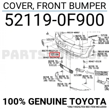 Toyota Corolla Verso Ön Tampon Astarlı 2004-- (Oem No:  521190F900)