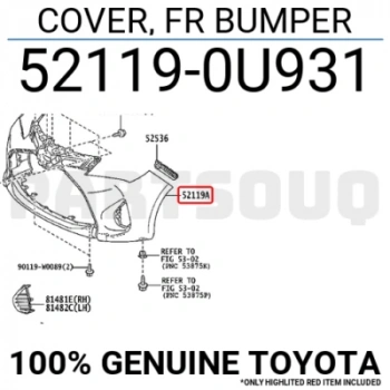 Toyota Yaris Ön Tampon 2017-20 (Oem No:  521190U931)