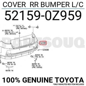 Toyota Corolla Arka Tampon 2018 (Oem No:  52159-0Z959)