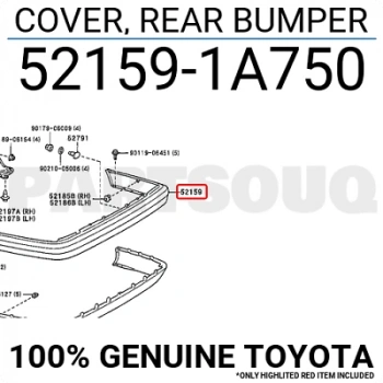 Toyota Corolla Arka Tampon Üst Parça 1997-2000 (Oem No:  521591A750Lp)