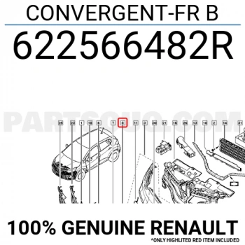 Renault Captur Ön Tampon Hava Yönlendırıcı 2012-  (Oem No:  622566482R)