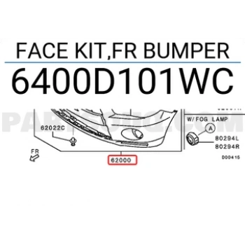 Mitsubishi Outlander Ön Tampon Astarlı 2010- (Oem No:  6400D101Wc)