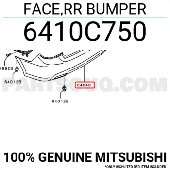 Mitsubishi Attrage Arka Tampon 2013- (Oem No:  6410C750)