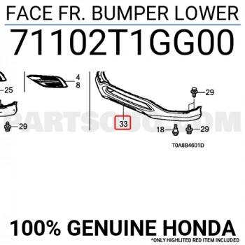 Honda Crv Ön Tampon Üst 2012-  (Oem No:  71102T1Gg00)