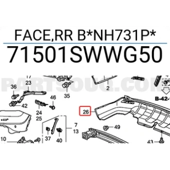 Honda Crv Arka Tampon Alt Siyah Desenli 2010-2011 (Oem No:  71501Swwg50)