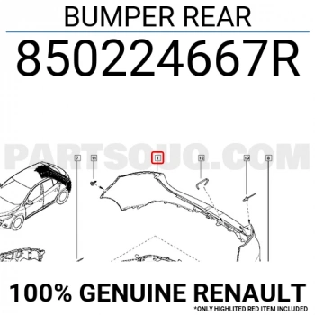 Renault Megane Arka Tampon Park Sensör Delikli Hatchback 2009 (Oem No:  850224667R)