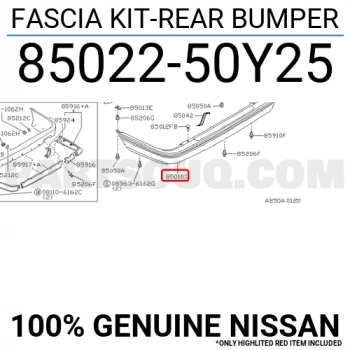 Nissan Sunny B13 Arka Tampon (4 Şerit) 1990-1993 (Oem No:  8502250Y25)