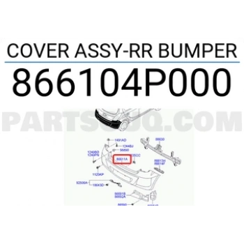 Hyundai İ20 Arka Tampon Astarlı 2011- (Oem No:  866104P000)