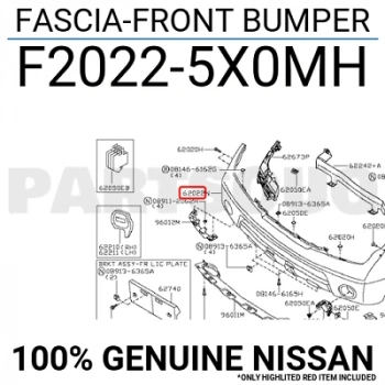 Nissan Navara Ön Tampon 2010-2014 (Oem No:  F20225X0Mh)