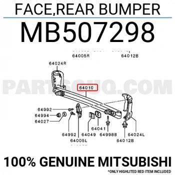 Mitsubishi L300 Arka Tampon (Demir) 1988 - 2009 (Oem No:  Mb507298)