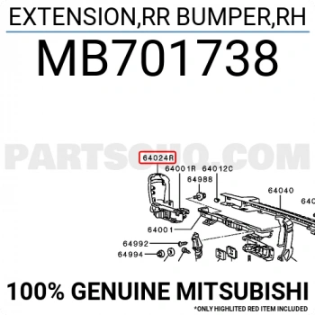 Mitsubishi L300 Arka Tampon Köşesi Sağ 1988-1997 (Oem No:  Mb701738)