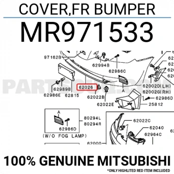 Mitsubishi Outlander Ön Tampon Alt Kap.Ast 2003- (Oem No:  Mr971533)