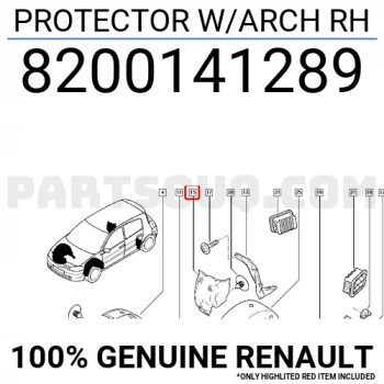 Renault Megane Arka Çamurluk Davlumbazı Ön Parça Sağ 2003- 2009 (Oem No:  8200141289)