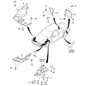 Kia Sephia Ön Çamurluk Davlumbazı Sol 1999-2001 (Oem No:  0K2B156140)