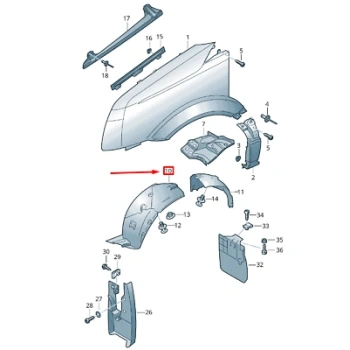 Volkswagen Lt35 Ön Çamurluk Davlumbazı Sol 1996-2006 (Oem No:  2E0863813 )