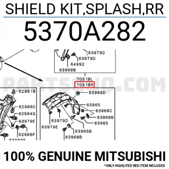 Mitsubishi L200 Arka Çamurluk Davlumbazı Sağ 2006- (Oem No:  5370A282)