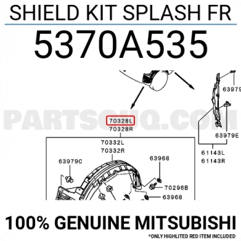 Mitsubishi Pajero Ön Çamurluk Davlumbazı Sol 2007  (Oem No:  5370A535)