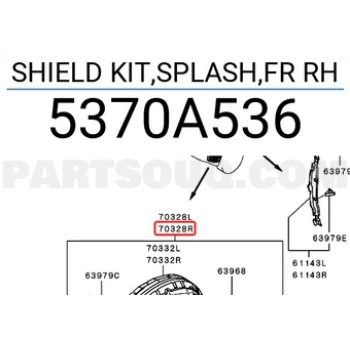 Mitsubishi Pajero Ön Çamurluk Davlumbazı Sağ 2007  (Oem No:  5370A536)