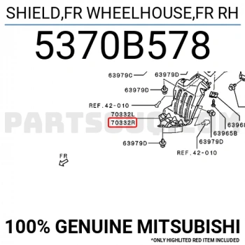 Mitsubishi L200 Ön Çamurluk Davlumbazı Ön Parça Sağ 2014- (Oem No:  5370B578)