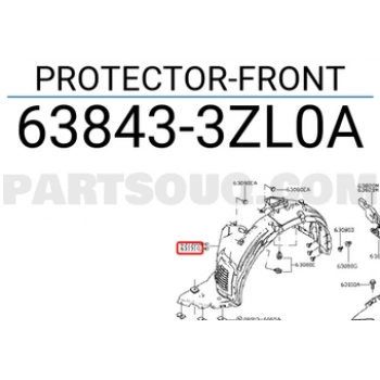 Nissan Pulsar Ön Çamurluk Davlumbazı Sol 2015- (Oem No:  63843-3Zl0A)