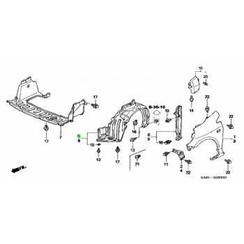 Honda Jazz Ön Çamurluk Davlumbazı Sağ 2005 2008- (Oem No:  74101Saa900)