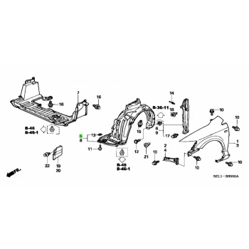 Honda City Ön Çamurluk Davlumbazı Sağ 2004- (Oem No:  74101Selt10)