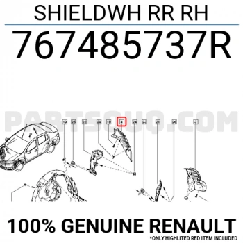 Renault Symbol Arka Çamurluk Davlumbazı Sağ 2012-  (Oem No:  767485737R)