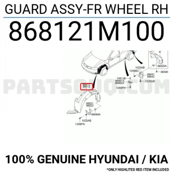 Kia Cerato Ön Çamurluk Davlumbazı Sağ 2010- (Oem No:  868121M100)