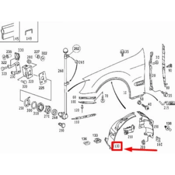 Mercedes E Class Ön Çamurluk Davlumbazı Ön Parça Sağ 1999- (Oem No:  A2206902230)