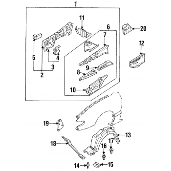Mazda 626 Ön Çamurluk Davlumbazı Sol 1993-1997 (Oem No:  Ga5R-56-141D)