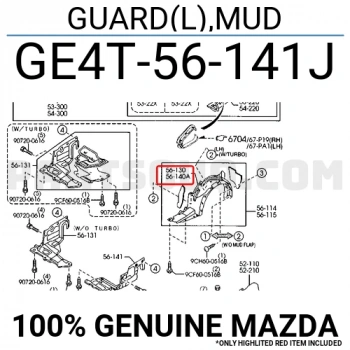Mazda 626 Ön Çamurluk Davlumbazı Sol 1998-2000  (Oem No:  Ge4T-56-141J)