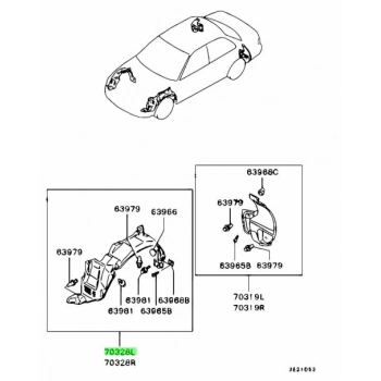 Mitsubishi Lancer Ön Çamurluk Davlumbazı Sol 1992-1996 (Oem No:  Mb907175)