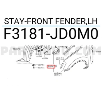 Nissan Qashqai Ön Çamurluk Braketi Sol 2007  (Oem No:  F3181Jd0M0)